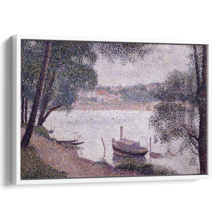 River Landscape with a boat (1884) by Georges Seurat