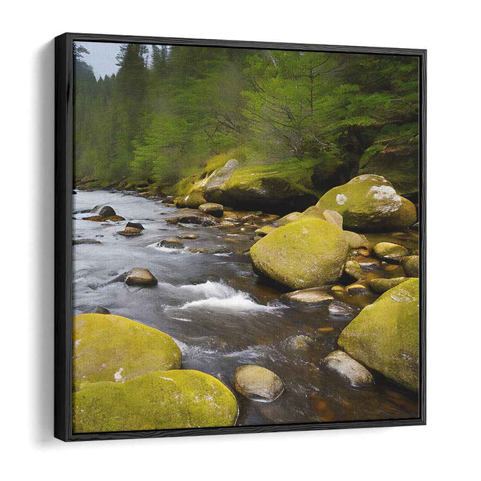 Verdant Tributaries: Lush Green Canvas Art Print