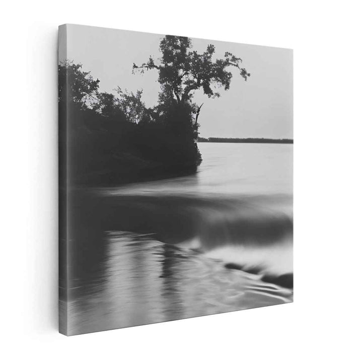 Quiet Echoes of Gray: Serene Monochrome Landscape Photography Print