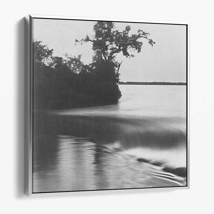 Quiet Echoes of Gray: Serene Monochrome Landscape Photography Print