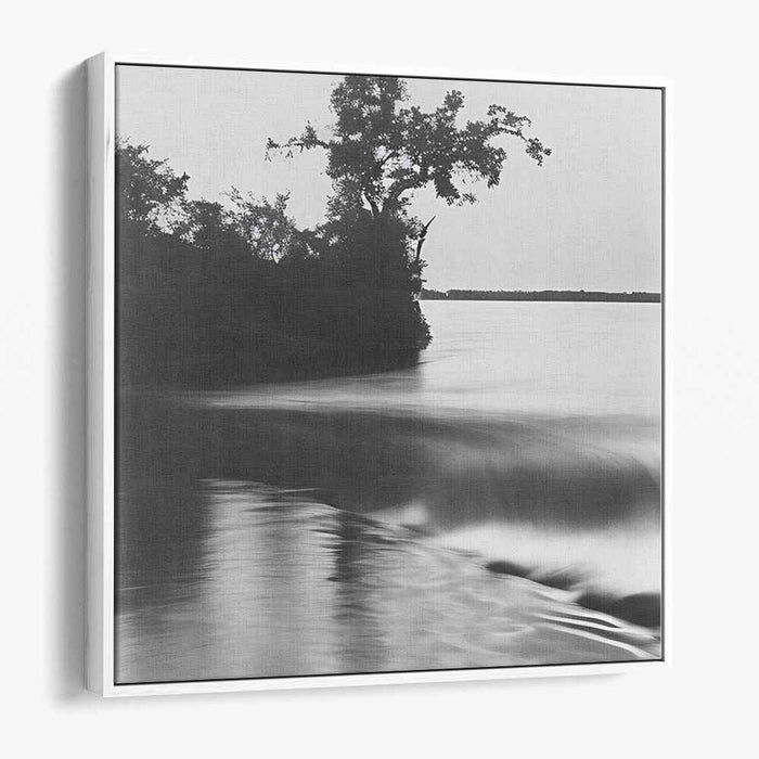 Quiet Echoes of Gray: Serene Monochrome Landscape Photography Print