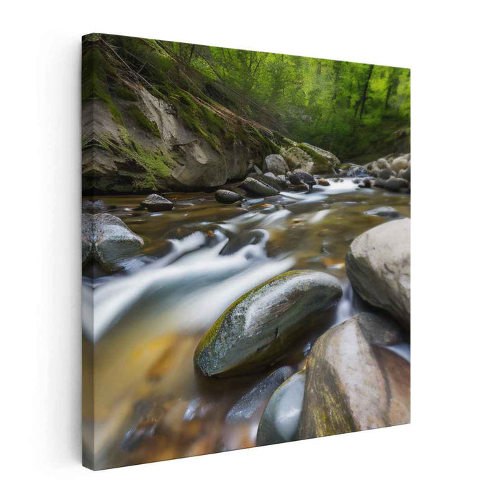 Ebb and Flow Expedition: A Luminous River Journey Canvas Art Print