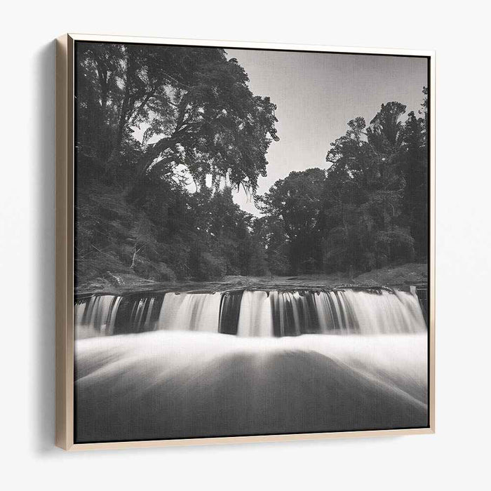 Cascade Contrast: Black and White Waterfall Photography