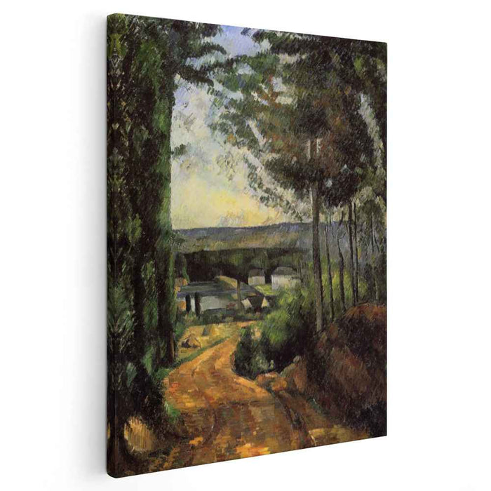 Road, Trees and Lake by Paul Cezanne