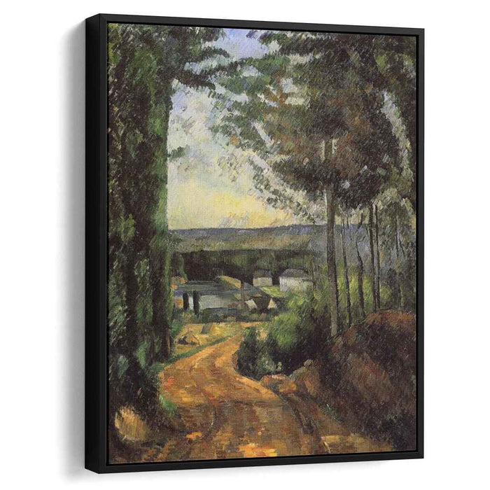Road, Trees and Lake by Paul Cezanne