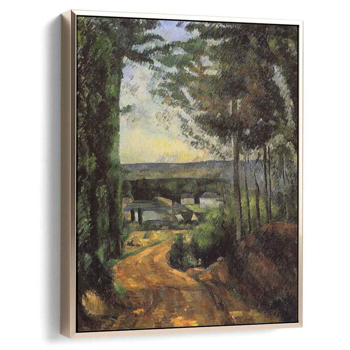 Road, Trees and Lake by Paul Cezanne