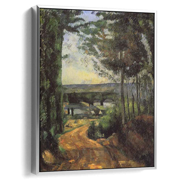 Road, Trees and Lake by Paul Cezanne