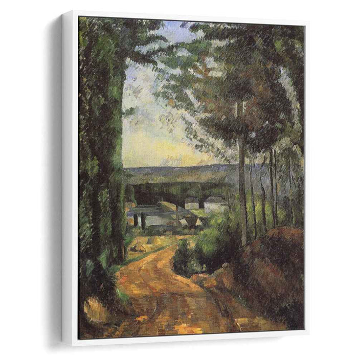 Road, Trees and Lake by Paul Cezanne