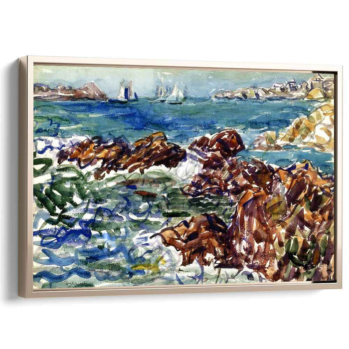 Rocky Cove with Village (1910) by Maurice Prendergast