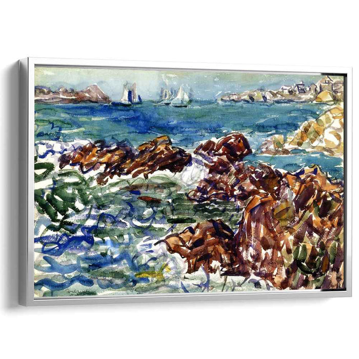 Rocky Cove with Village (1910) by Maurice Prendergast