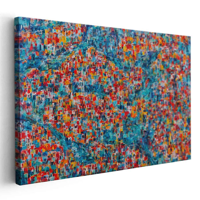 Chromatic Emotion Meltdown: Abstract Expressionist Color Fusion Canvas Art
