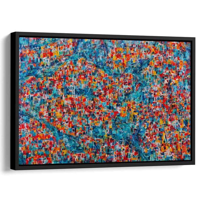 Chromatic Emotion Meltdown: Abstract Expressionist Color Fusion Canvas Art