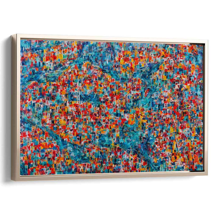 Chromatic Emotion Meltdown: Abstract Expressionist Color Fusion Canvas Art