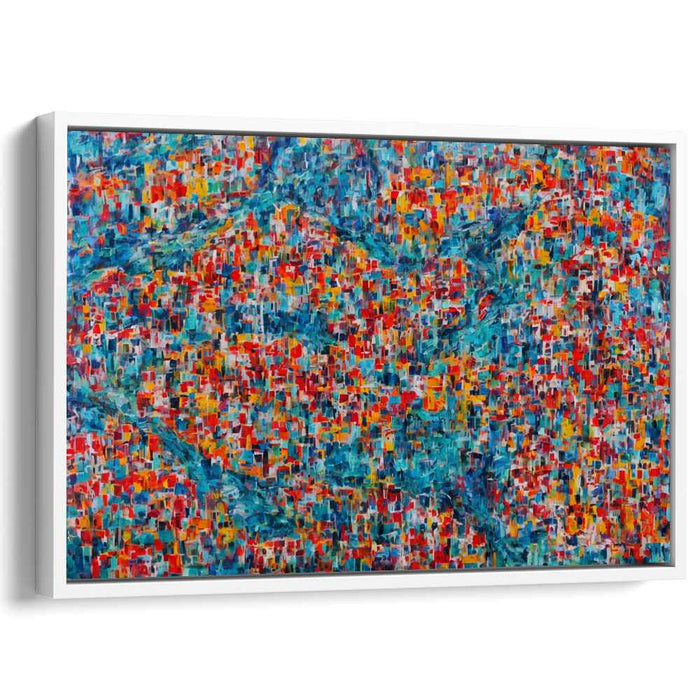 Chromatic Emotion Meltdown: Abstract Expressionist Color Fusion Canvas Art