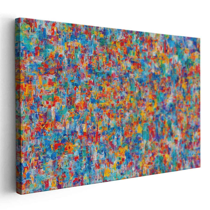 Colorful Chaos Ensemble: Abstract Expressionist Multicolor Canvas Art Print