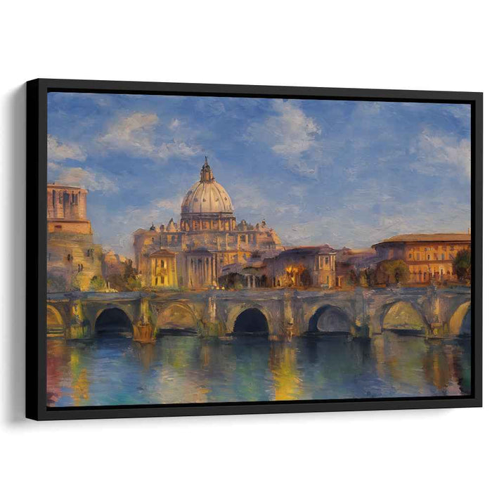 Ethereal Morning Reverie: Impressionist View of St. Peter's Basilica Canvas Art
