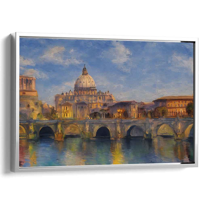 Ethereal Morning Reverie: Impressionist View of St. Peter's Basilica Canvas Art