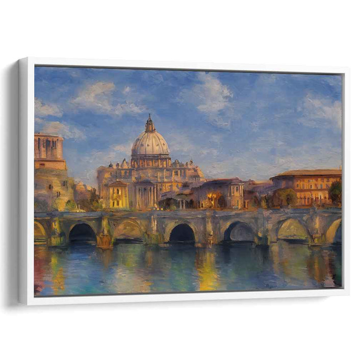 Ethereal Morning Reverie: Impressionist View of St. Peter's Basilica Canvas Art