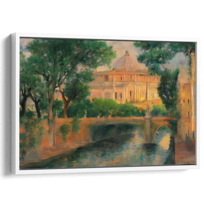 Melodic Rays At Ancient Shores: Impressionist Sunset Over Historic Waters