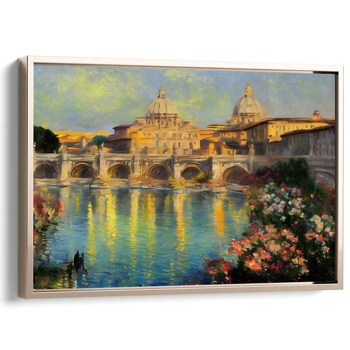 City Symphony Brushstrokes: Impressionist Cityscape Canvas Art Print