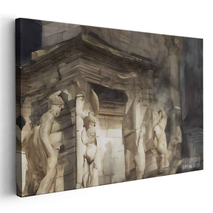 Architectural Sonata: Classical Architectural Elegance Canvas Art Print