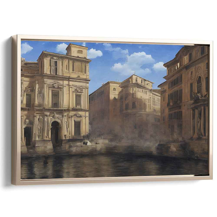 Renaissance Urban Charm: Classical European Cityscape Canvas Art Print