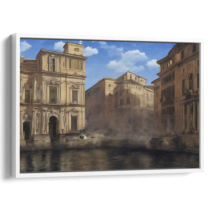 Renaissance Urban Charm: Classical European Cityscape Canvas Art Print