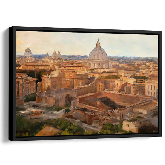 Temples of Time: Majestic Dome and Classical Architecture Canvas Art Print