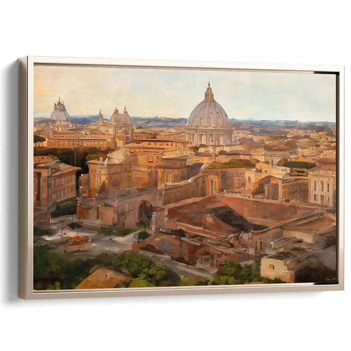 Temples of Time: Majestic Dome and Classical Architecture Canvas Art Print