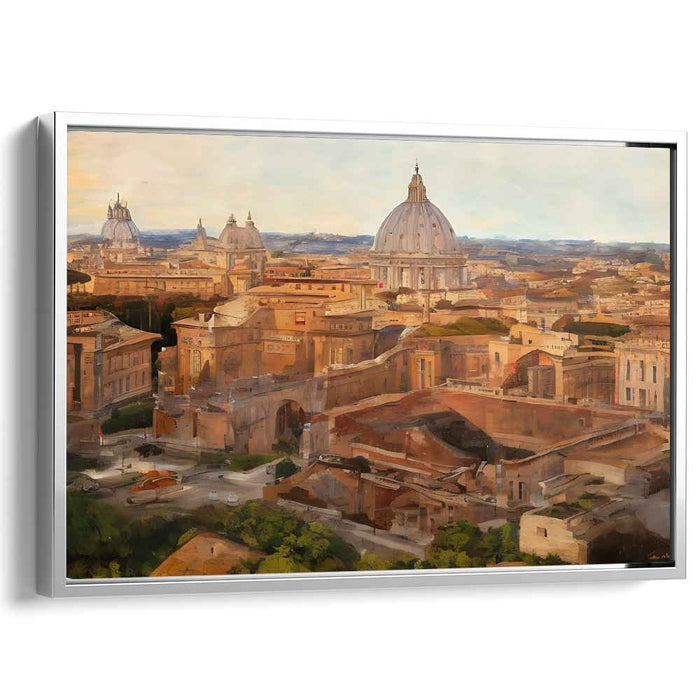 Temples of Time: Majestic Dome and Classical Architecture Canvas Art Print