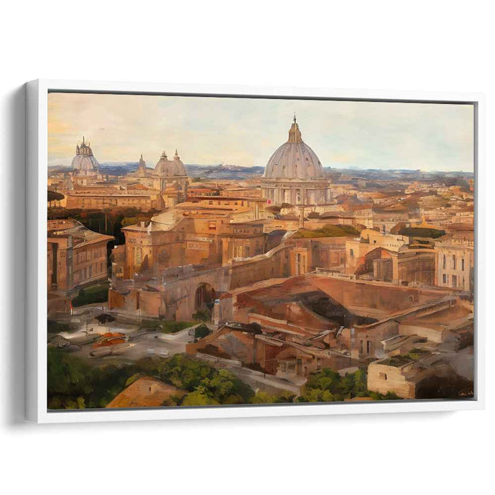 Temples of Time: Majestic Dome and Classical Architecture Canvas Art Print