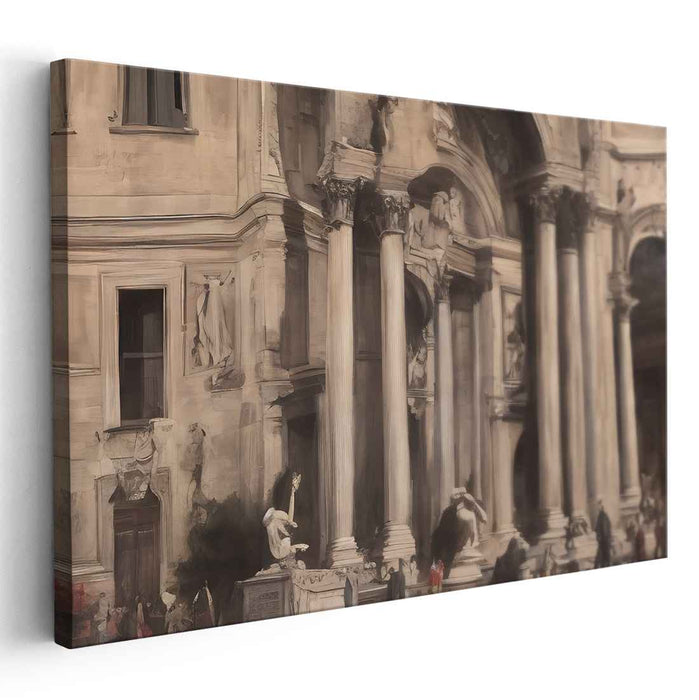 Neoclassical Opus: Classical Architectural Masterpiece Canvas Art Print