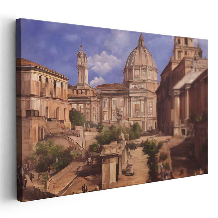 Echoes of Elegant Pillars: Renaissance Architectural Grandeur Canvas Art Print