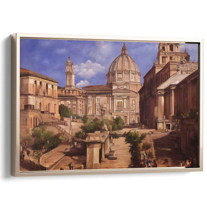 Echoes of Elegant Pillars: Renaissance Architectural Grandeur Canvas Art Print
