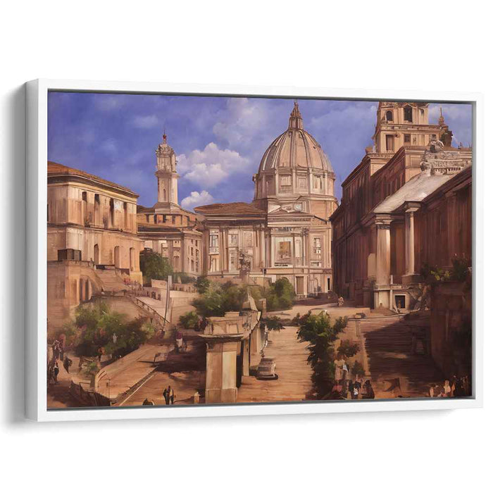 Echoes of Elegant Pillars: Renaissance Architectural Grandeur Canvas Art Print