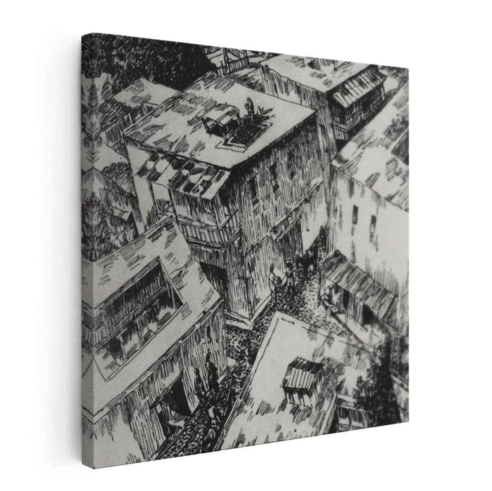 Roofs (1923) by Kuzma Petrov-Vodkin