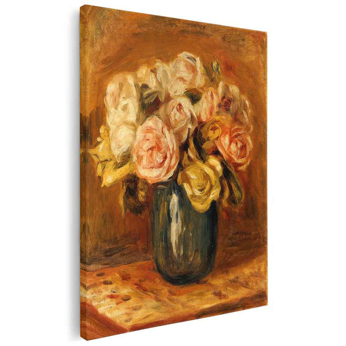 Roses in a Blue Vase (1906) by Pierre-Auguste Renoir
