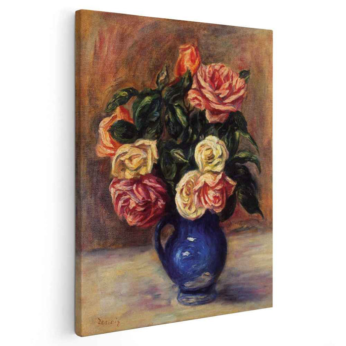 Roses in a Blue Vase (1900) by Pierre-Auguste Renoir