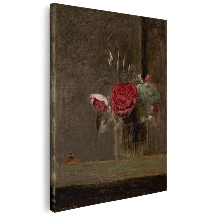 Roses in a Glass (1874) by Camille Corot