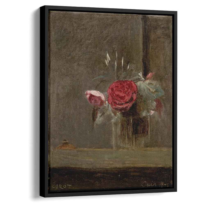Roses in a Glass (1874) by Camille Corot