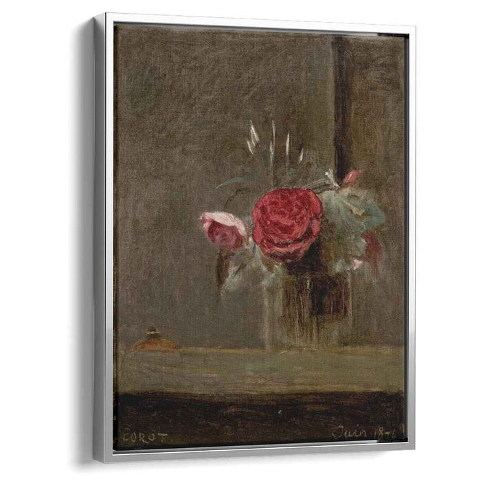 Roses in a Glass (1874) by Camille Corot