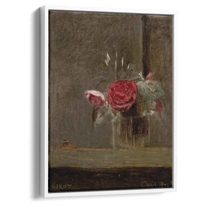 Roses in a Glass (1874) by Camille Corot