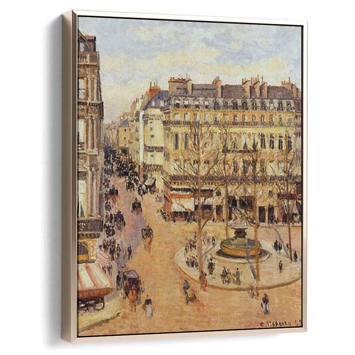 Rue Saint Honore Morning Sun Effect, Place du Theatre Francais by Camille Pissarro
