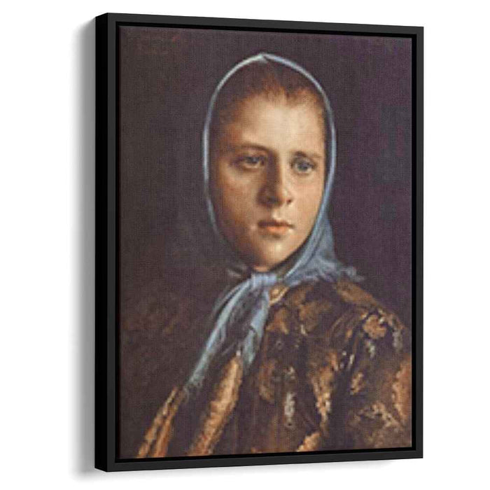 Russian Girl in a Blue Shawl (1882) by Ivan Kramskoy