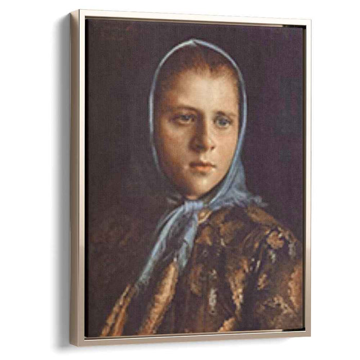 Russian Girl in a Blue Shawl (1882) by Ivan Kramskoy