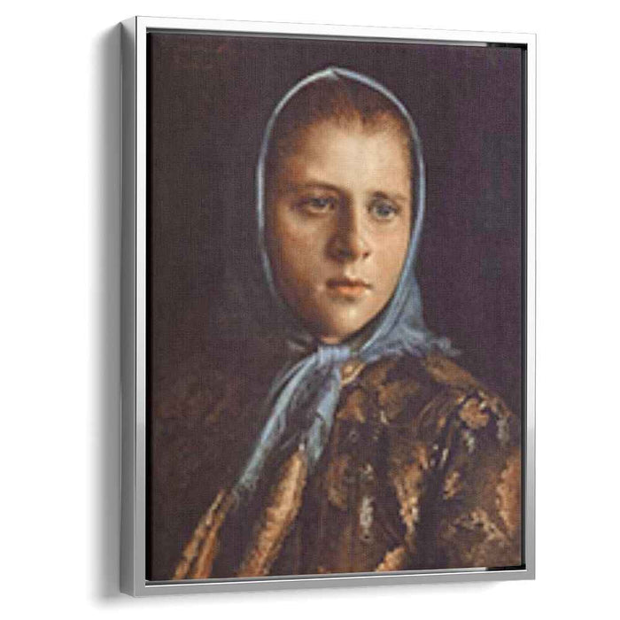 Russian Girl in a Blue Shawl (1882) by Ivan Kramskoy