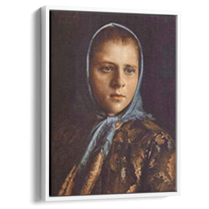 Russian Girl in a Blue Shawl (1882) by Ivan Kramskoy