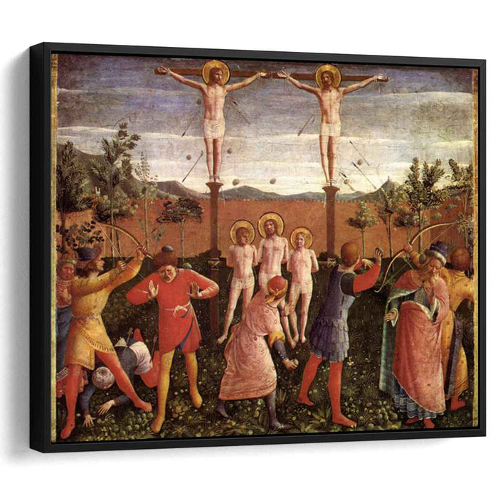 Saint Cosmas and Saint Damian Crucifixed and Stoned (1440) by Fra Angelico