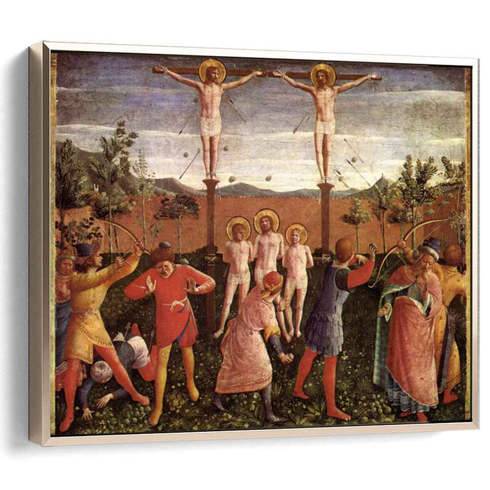 Saint Cosmas and Saint Damian Crucifixed and Stoned (1440) by Fra Angelico