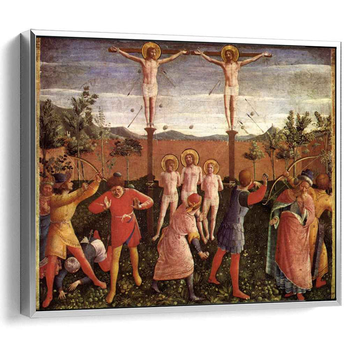 Saint Cosmas and Saint Damian Crucifixed and Stoned (1440) by Fra Angelico